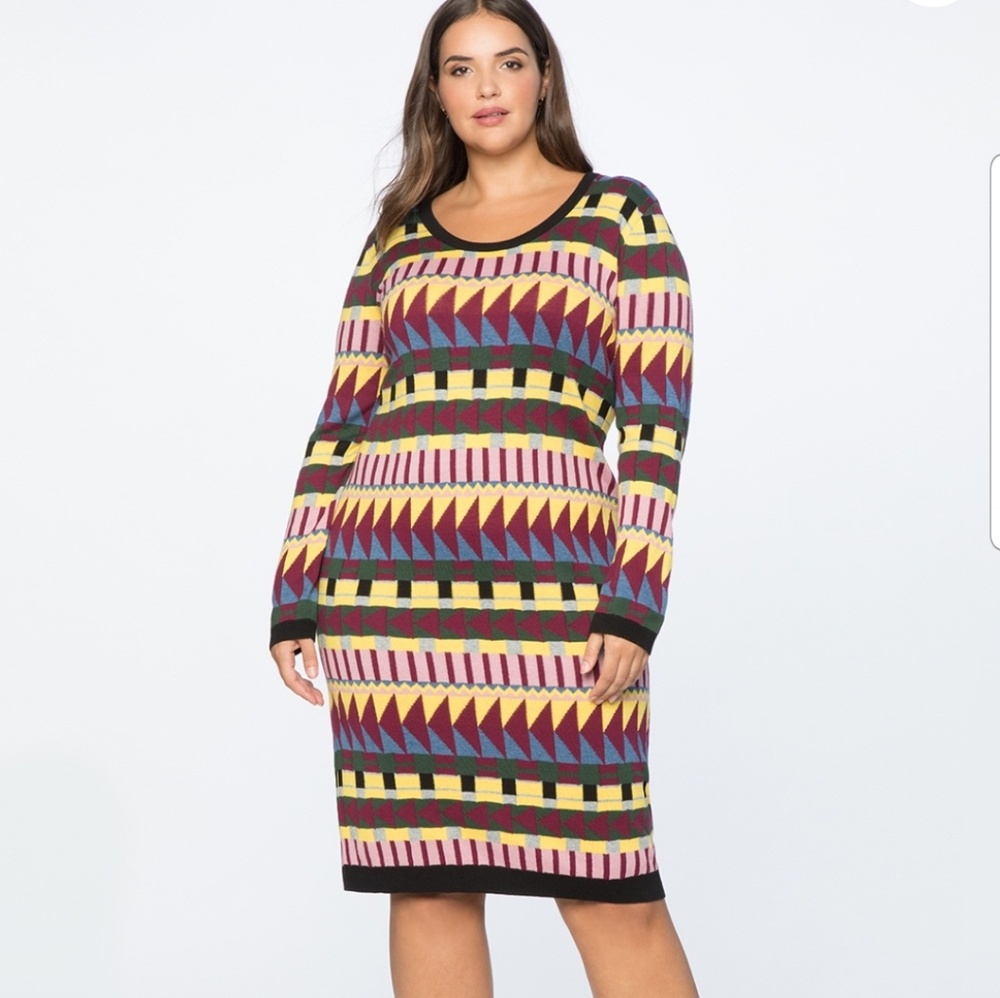 Multi colored sweater dress